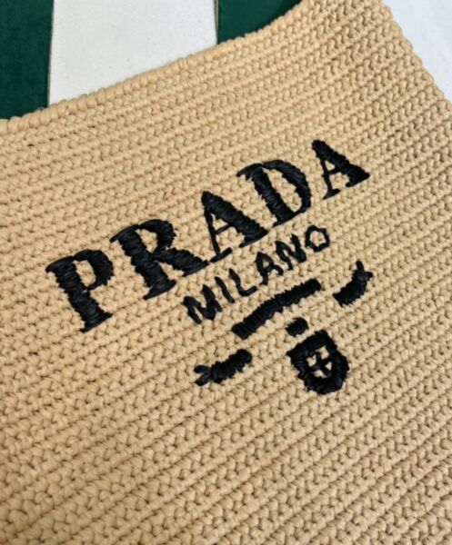 Prada Crochet Tote Bag 1BC182 Apricot 5