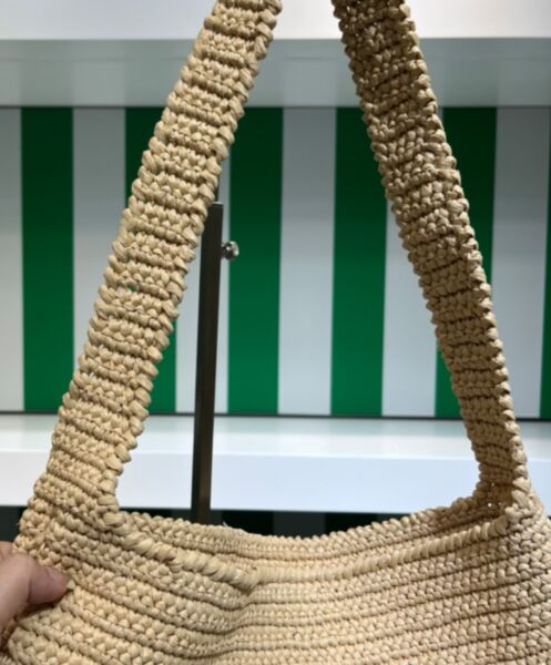 Prada Crochet Tote Bag 1BC182 Apricot 8