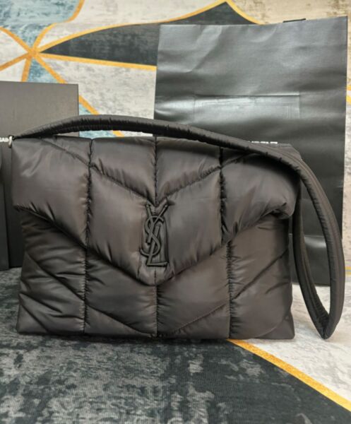 Saint Laurent Puffer Messenger Bag In Econyl Regenerated Nylon Black 2