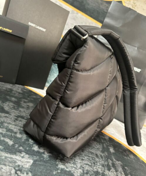 Saint Laurent Puffer Messenger Bag In Econyl Regenerated Nylon Black 4
