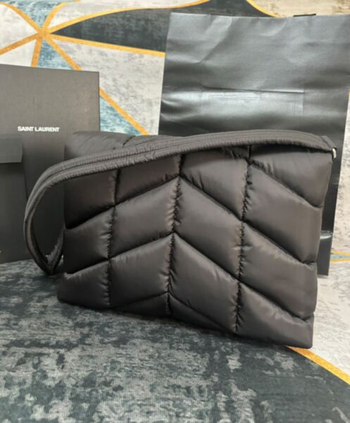 Saint Laurent Puffer Messenger Bag In Econyl Regenerated Nylon Black 5