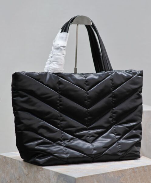 Saint Laurent Puffer Tote In Econyl Black 6