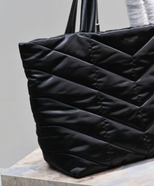 Saint Laurent Puffer Tote In Econyl Black 8