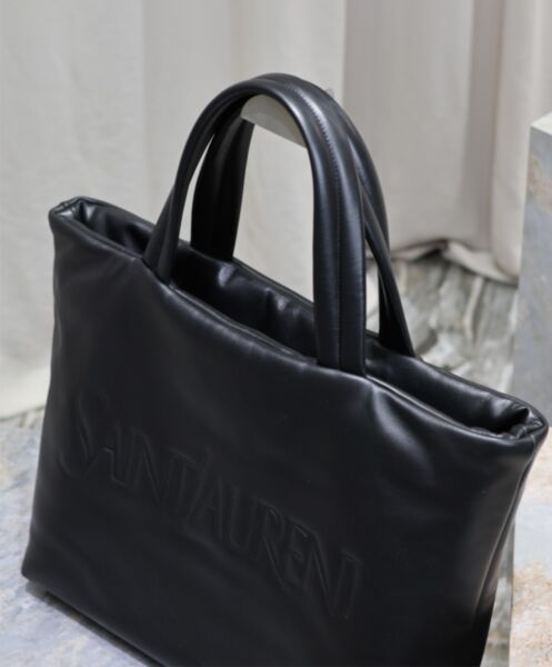 Saint Laurent Tote In Nappa Lambskin Black 6