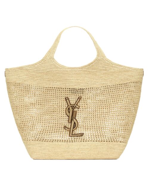 Saint Laurent Icare In Raffia Apricot