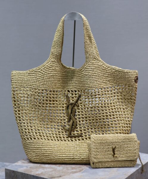 Saint Laurent Icare In Raffia Apricot 2