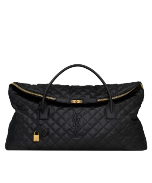 Saint Laurent Es Giant Travel Bag In Quilted Leather Black