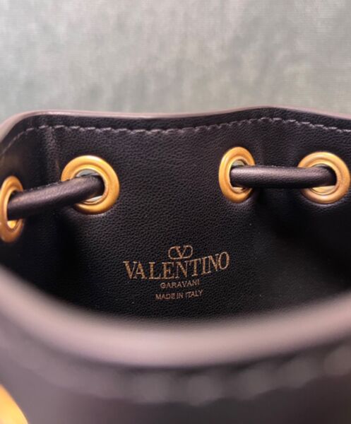 Valentino Mini Vlogo Signature Bucket Bag In Nappa Leather 