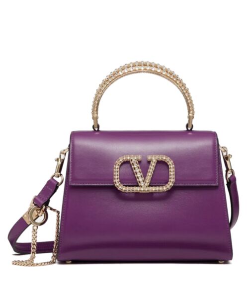 Valentino Small Vsling Calfskin Handbag With Jewel Handle 