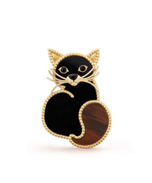 Van Cleef & Arpels Women's Lucky Animals Cat Clip Black