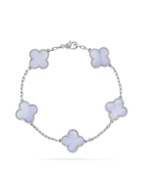 Van Cleef & Arpels Women's Vintage Alhambra Bracelet, 5 Motifs Silver