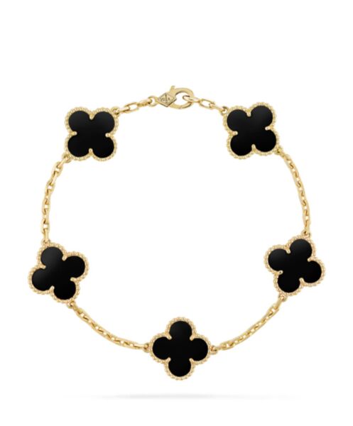 Van Cleef & Arpels Women's Vintage Alhambra Bracelet, 5 Motifs Black