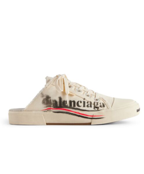 Balenciaga Unisex Paris Mules Cream