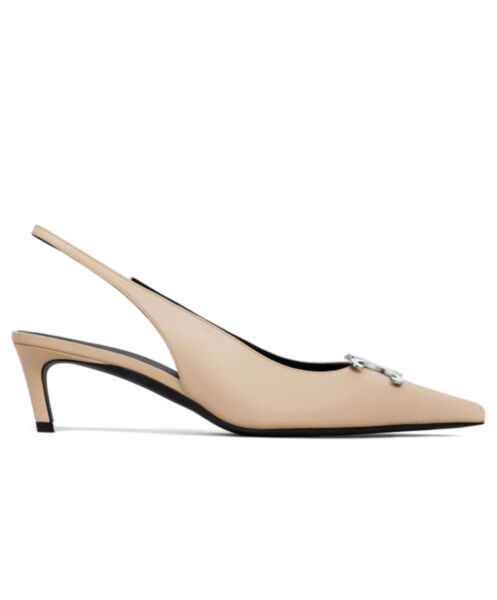 Celine Women's Alma Triomphe Slingback In Lambskin Khaki