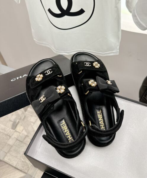 Chanel Women's Sandals G40138 Black 5