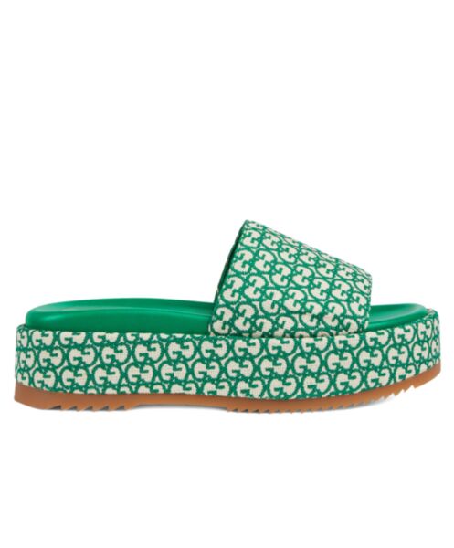 Gucci Women's GG Platform Slide Sandal 623212 Green