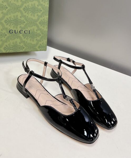 Gucci Women's Double G Ballet Flat 754136 Black 3