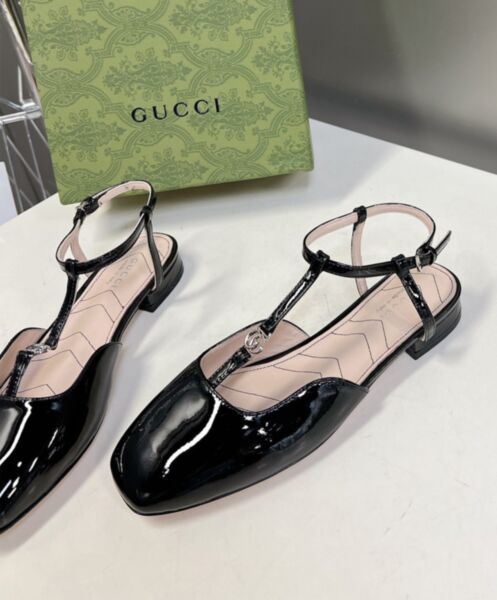 Gucci Women's Double G Ballet Flat 754136 Black 5