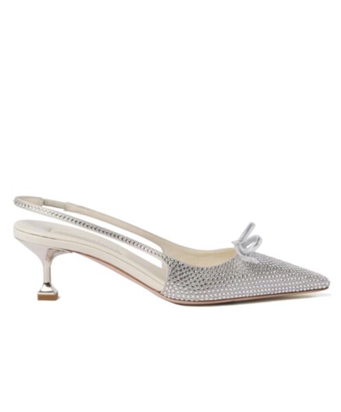 Miumiu Women's Satin Slingback Pumps Silver