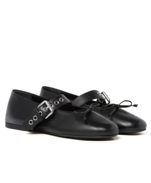 Miumiu Women's Leather Ballerinas Black