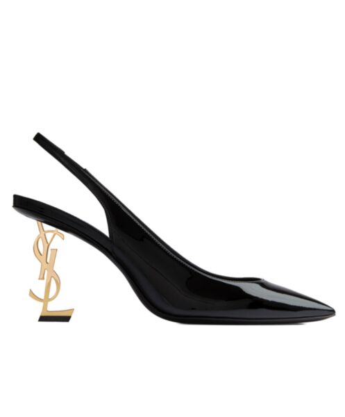 Saint Laurent Women's Opyum Slingback Pumps In Patent Leather Black