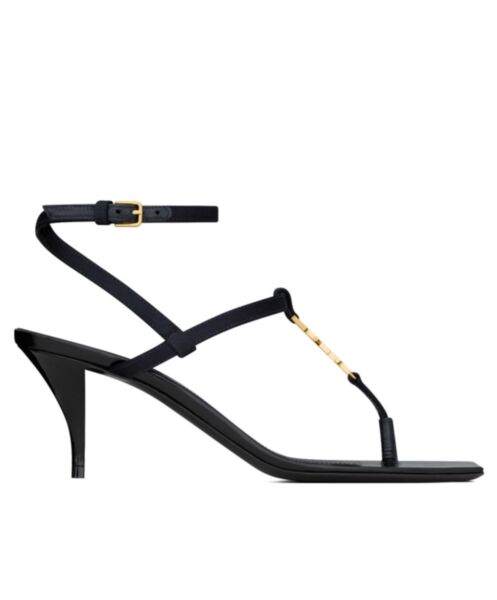 Saint Laurent Women's Cassandra Sandals In Smooth Leather Black