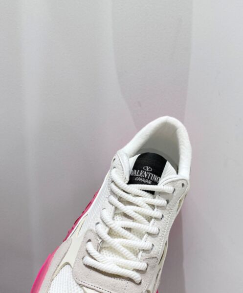 Valentino Garavani Bubbleback Mesh And Suede Sneaker Peachblow 7