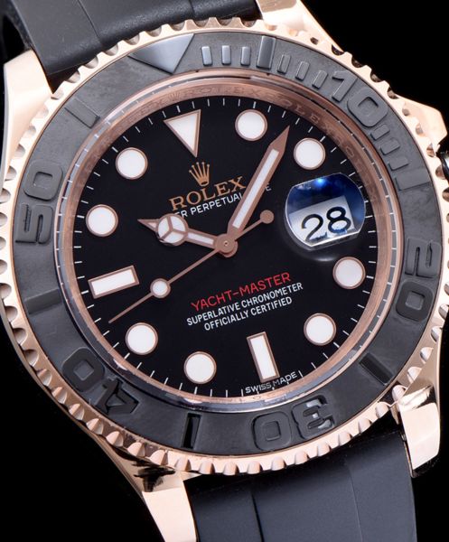 Rolex Yacht Master Automatic Watch with Plastic Bracelet Black