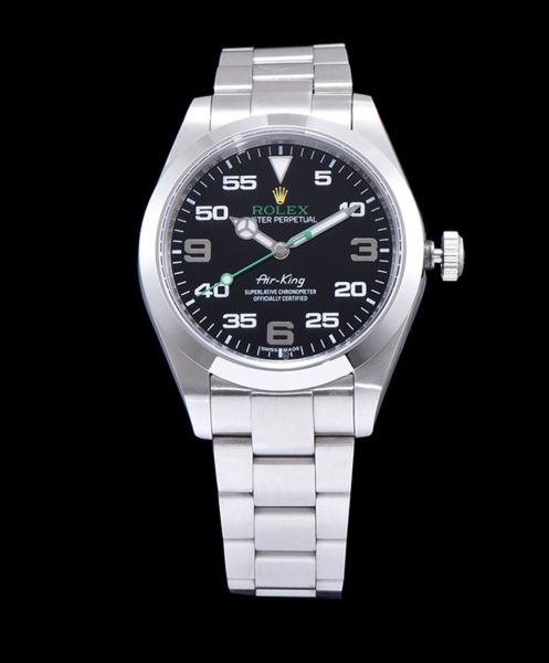 Rolex Stailess Air king Watch Black