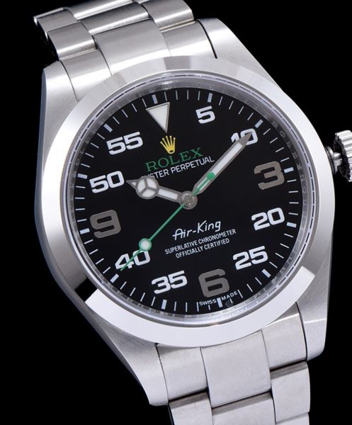 Rolex Stailess Air king Watch Black