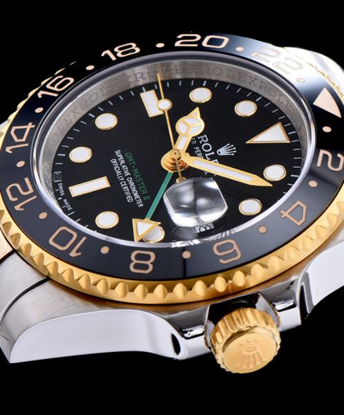 Rolex GMT Master Black Bezel Watches Golden