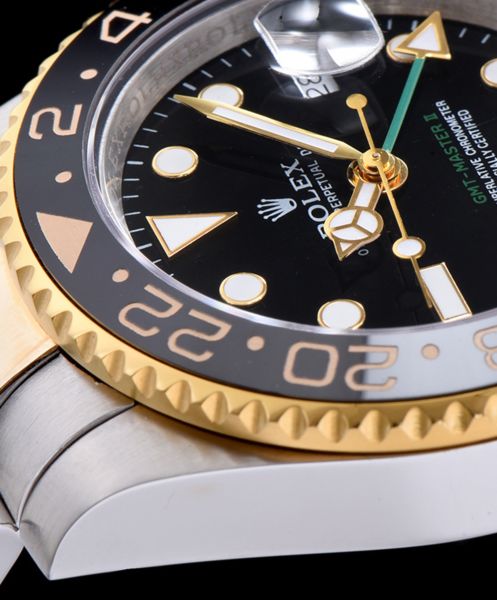 Rolex GMT Master Black Bezel Watches Golden